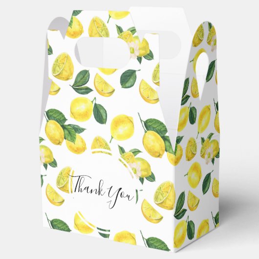 Gele leemons Waterverf fruitpatroon Dank u wel Bedankdoosjes (Geopend)