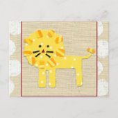 Gele leeuw met witte pooldots briefkaart (Voorkant)