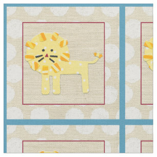 Gele leeuw met witte pooldots stof