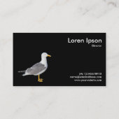 Gele leggermeeuw - zwart visitekaartje (Achterkant)