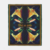 Gele Lelie Bloem Abstract gepersonaliseerd Fleece Deken (Voorkant)