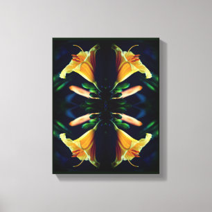 Gele Lelie Bloem Natuur Kunst Canvas Afdruk