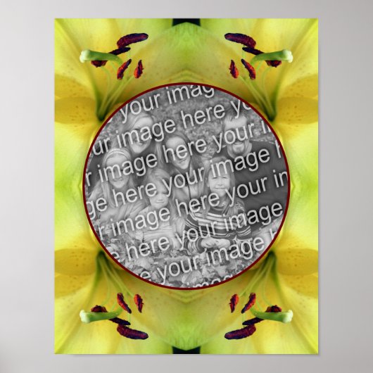 Gele leliebloem van dichtbij Maak je eigen foto  Poster (Voorkant)