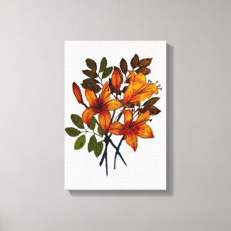 Gele Lelieprint op Canvas Afdruk