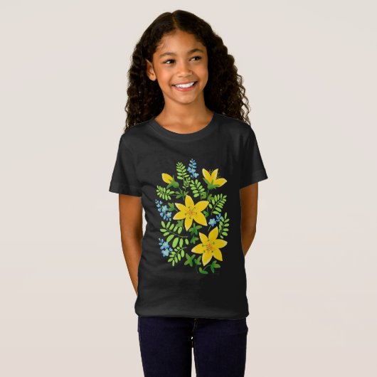 Gele lelies t-shirt (Voorkant volledig)