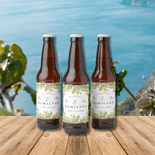 Gele Lemon amalfi kust Mediterrane Bruiloft Bier Etiket