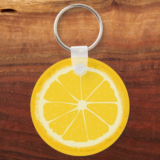 Gele lemon Citrus Fruit Slice Sleutelhanger (Voorkant)