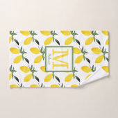 Gele Lemon Citrus Monogram Bad Handdoek (Handdoek)