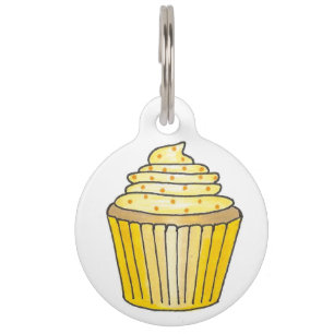 Gele Lemon Cupcake Cake Personalized Pet Dog Label Huisdierpenning