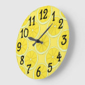 Gele Lemon Design Kitchen wandklok Grote Klok (Hoek)