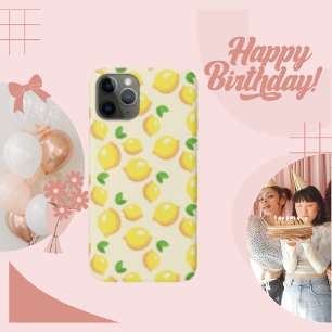 Gele Lemon Minimalistische Fruit Patroon Achtergro iPhone 11 Pro Hoesje