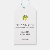 Gele Lemon Modern Wedding Cadeaulabel (Voorkant)