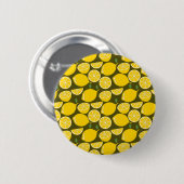 Gele Lemon Wallpaper Pattern Ronde Button 5,7 Cm (Voorkant /achterkant)