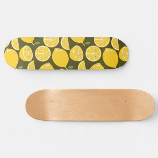 Gele Lemon Wallpaper Pattern Skateboard (Horizontaal)
