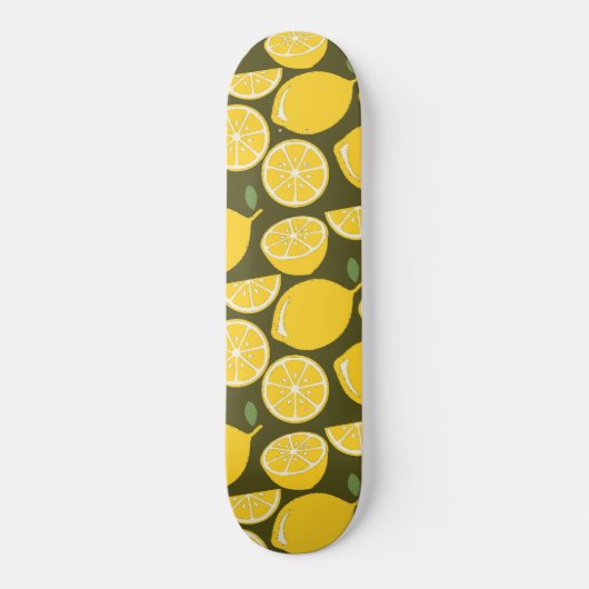 Gele Lemon Wallpaper Pattern Skateboard (Voorkant)
