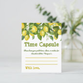 Gele Lemon White Flowers Baby Time Capsule Card (Staand voorkant)