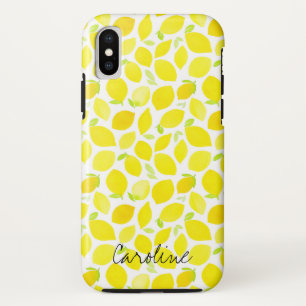  Gele Lemons in Waterverf. Naam toevoegen. iPhone X Hoesje