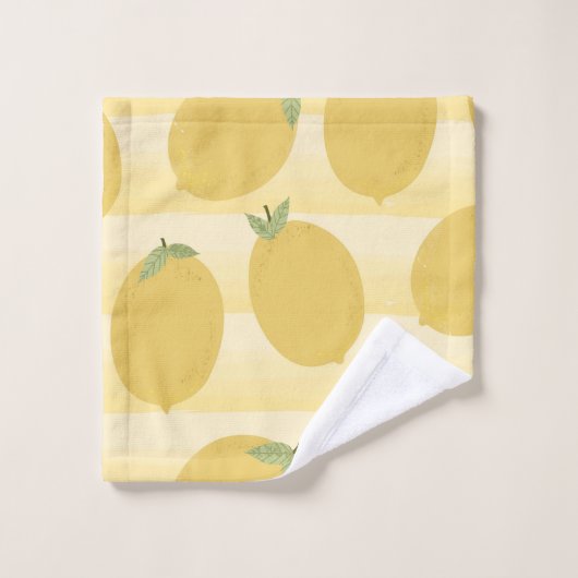 Gele lemons Summer Fruit Waterverf Fun Bright Bad Handdoek (Wasdoekje)