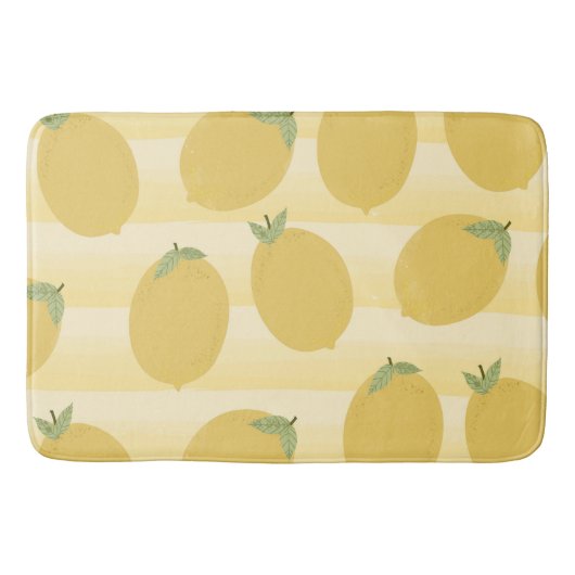 Gele lemons Summer Fruit Waterverf Fun Bright Badmat (Voorkant)