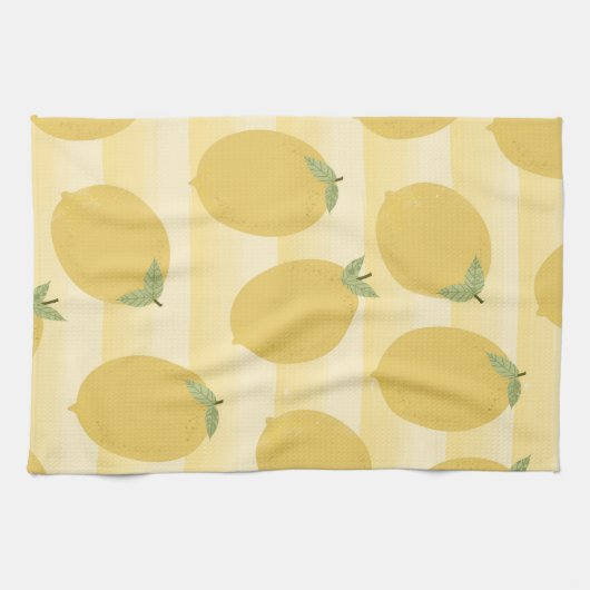 Gele lemons Summer Fruit Waterverf Fun Bright Theedoek (Horizontaal)