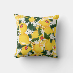 Gele Lemons Tropisch  ontwerp. Kussen