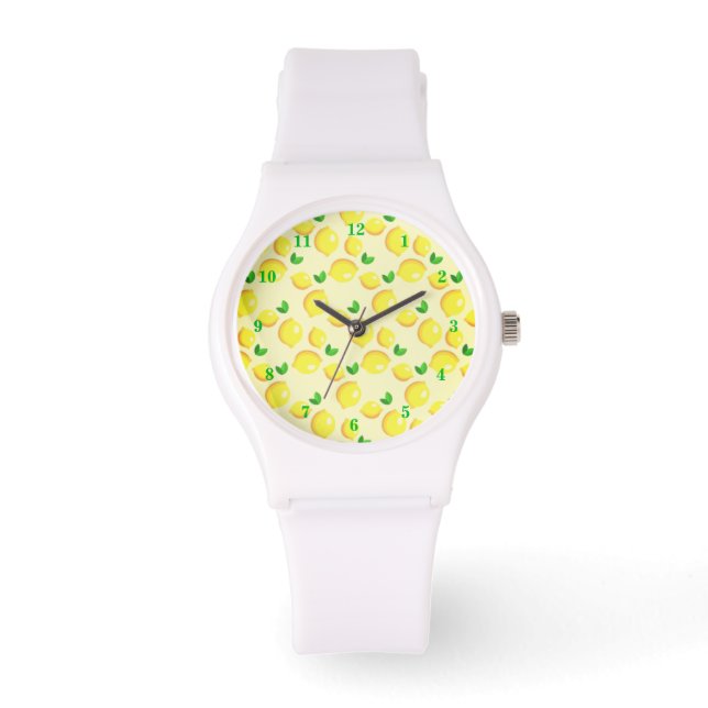 Gele Lemons Watch Fruits Horloge (Voorkant)