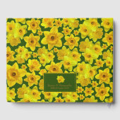 Gele lente-affodil - bruiloft gastenboek (Achterkant)