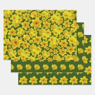 Gele lente-affodil - bruiloft inpakpapier vel