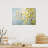 Gele lente bloemen poster (Keuken)