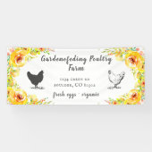 Gele lente bloemenboerderij spandoek (Horizontaal)