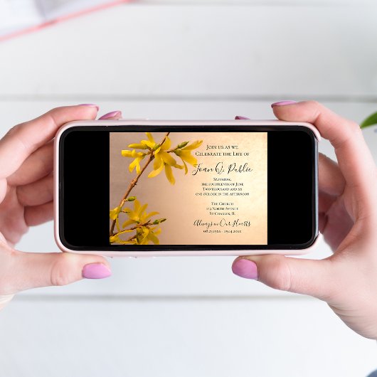 Gele Lente Forsythia Bloem Viering van het Leven Kaart