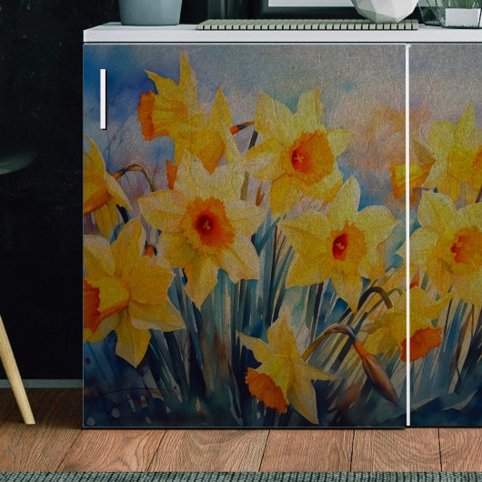 gele lente narcissen decoupage tissuepapier