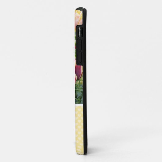 Gele lentevloeren en hart gepersonaliseerd Case-Mate iPhone case (Achterkant/links)
