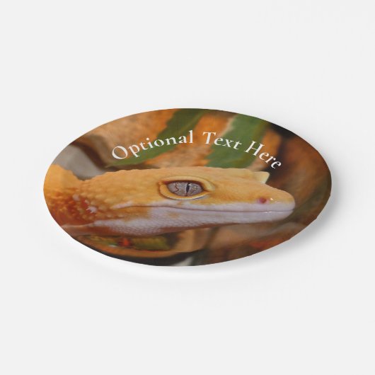 Gele leopard Gecko Papieren Bordje (Gekanteld)