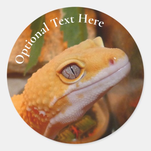 Gele leopard Gecko Ronde Sticker (Voorkant)