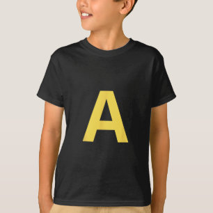 Gele letter A Rode Halloween-feestkostuum T-shirt