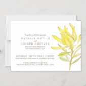 Gele leucadendron waterverf huwelijksuitnodiging magnetische uitnodiging (Voorkant)