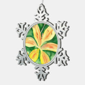 Gele leugens in de tuin tin sneeuwvlok ornament (Rechts)