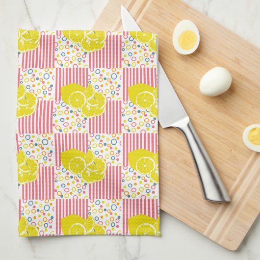Gele lichtroze stripper Summer Theedoek (Quarter Fold)