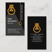 Gele lichtschakelaar elektrisch visitekaartje (Voorkant / Achterkant)