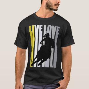 Gele Liefde Rodeo Vat Racen Race Racer Vrouwen C T-shirt