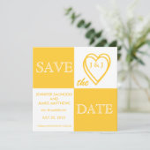 Gele liefdesprogramma's Sla de datumkaart op Save The Date (Staand voorkant)