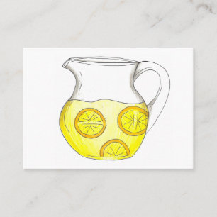 Gele liemon Ade Pitcher voor limonade Visitekaartje