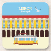 Gele lifttram bier onderzetter (Voorkant)