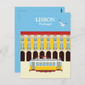 Gele  lifttram briefkaart (Voorkant / Achterkant)