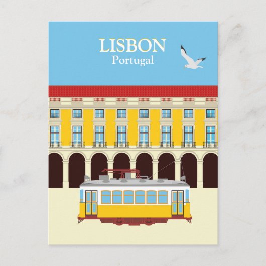 Gele  lifttram briefkaart (Voorkant)