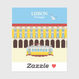 Gele lifttram sticker