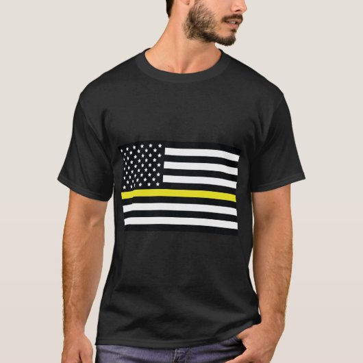 Gele lijnvlag, Amerikaanse vlag met gele streep T-shirt (Voorkant)