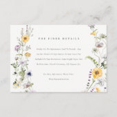Gele Lila Wildbloem Wreath Weddenschap Details Informatiekaartje (Voorkant)