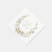 Gele Lila Wildbloem Wreath Weddenschap Hartelijk d Servet (Hoek)